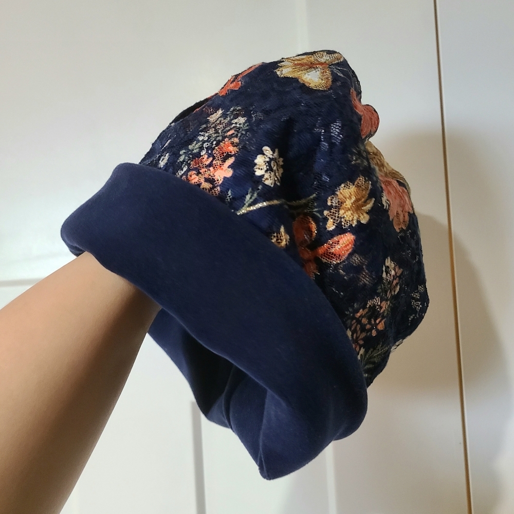 Blue Velvet & Lace Hat - Picture 2 of 8
